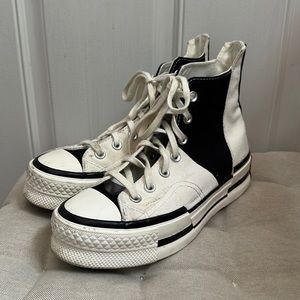 Black and white platform converse size 4